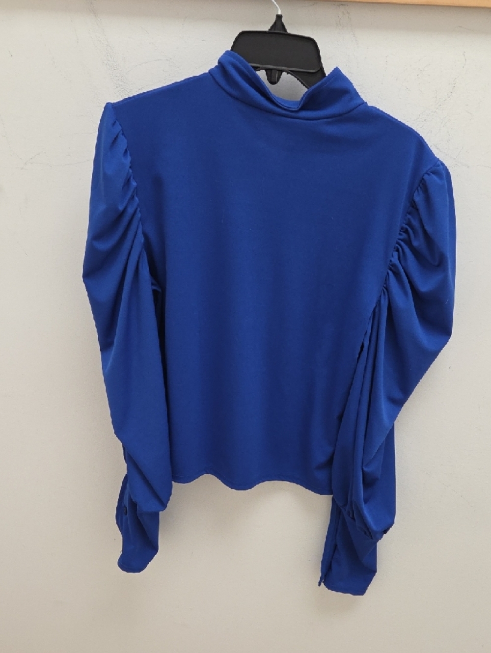 $5/$25-Women's Royal Blue Zip-Front Puff Sleeve Jacket- EUC - Picture 6 of 8